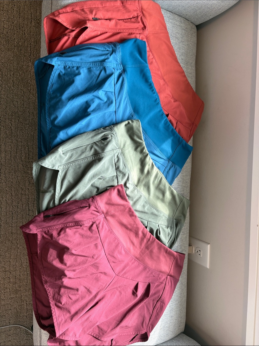 Women's Athletic Shorts — Burnt Orange, Cobalt Blue, Olive Green, Maroon